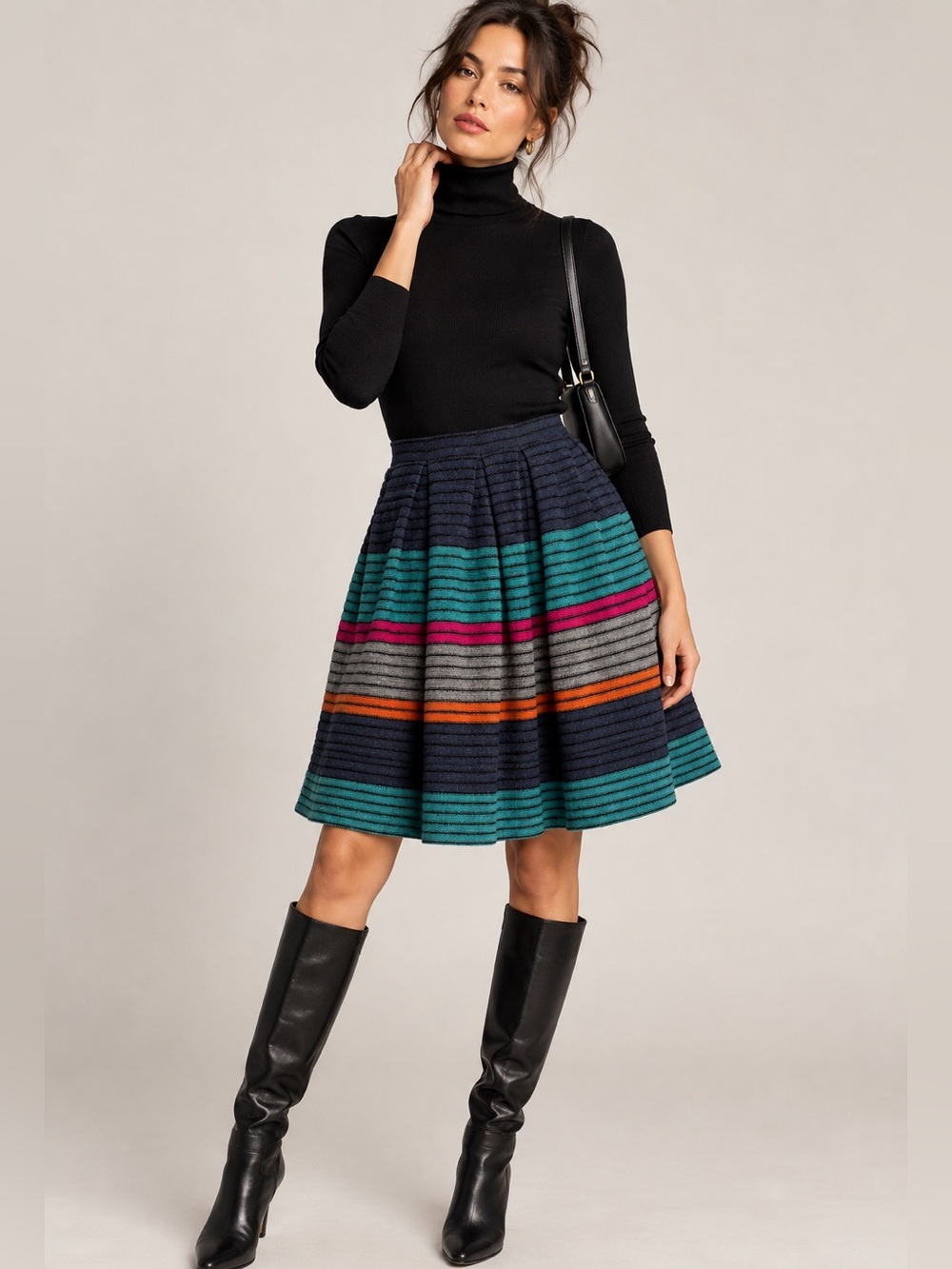 Marc by Marc Jacobs Lambswool Striped Skirt Twee Indie Boho 2010s L Designer